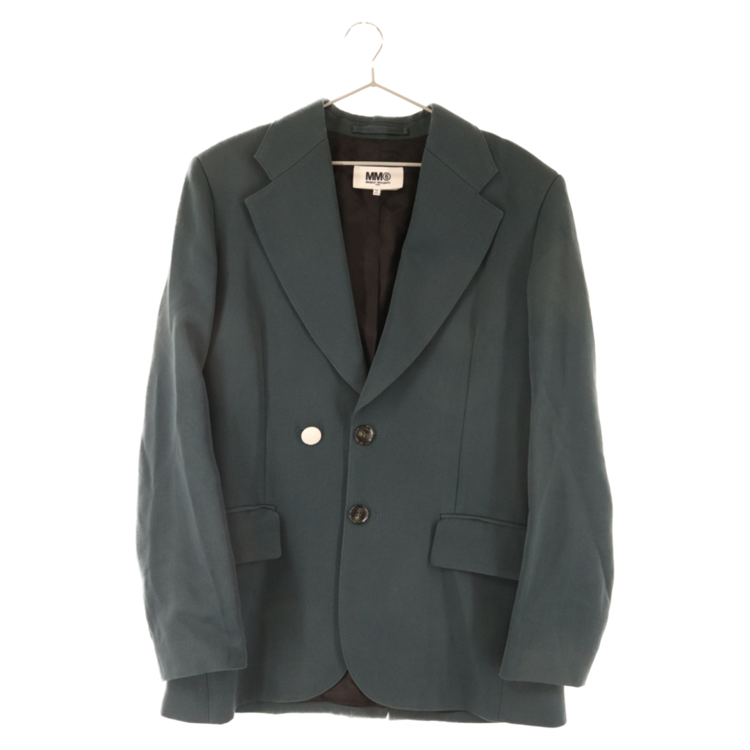 MM6 Maison Margiela エムエムシックスメゾンマルジェラ Ouroboros Single Breasted Blazer ウール混 テーラードジャケット ブレザー S62BN0067 グリーン46センチ袖丈