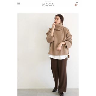 セレクトモカ(SELECT MOCA)のセレクトモカ　裏起毛　オーバーサイズ　ハイネックプルオーバー　ブラウン(ニット/セーター)