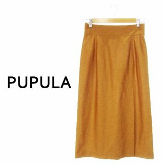 ププラ(PUPULA)のププラ ロングタイトスカート スリット 40 茶 231219MN1R(ロングスカート)