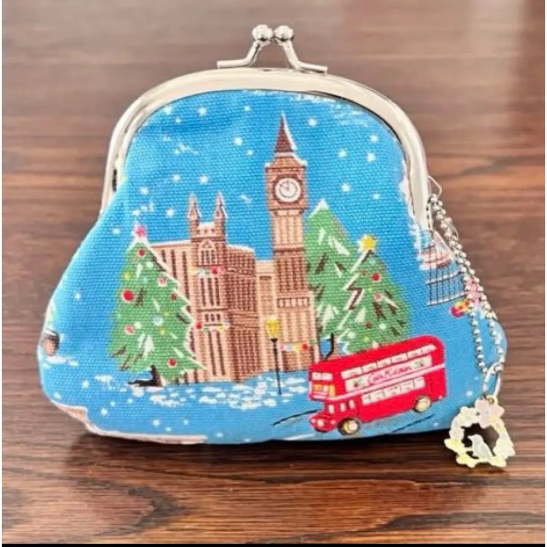 Cath Kidston(キャスキッドソン)のキャスキッドソン　ハンドメイド　ロンドンシーン　クリスマス柄　がま口財布 ハンドメイドのファッション小物(財布)の商品写真