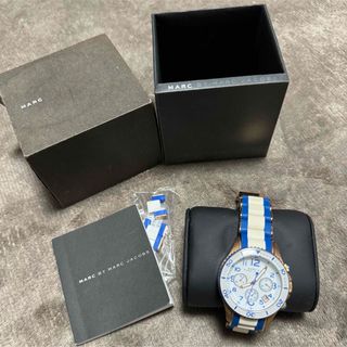 マークバイマークジェイコブス(MARC BY MARC JACOBS)のマークバイジェイコブス MBM2594 ホワイト×ブルー ×ローズゴールド(腕時計(アナログ))