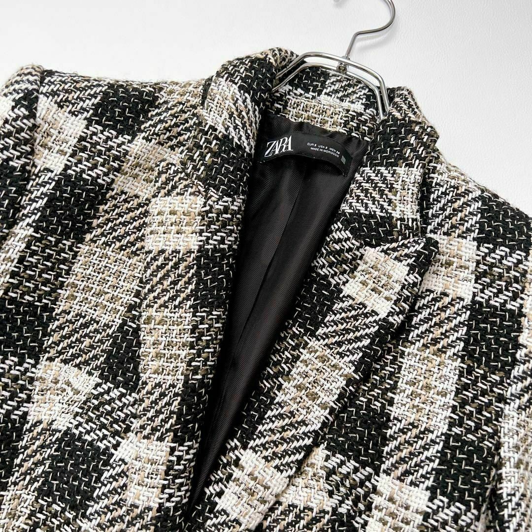 ZARA(ザラ)のザラ　ミックスツイード　クラシカル　チェスターコート　肩パッド レディースのジャケット/アウター(ピーコート)の商品写真