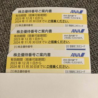 今週末までセール価格！【ANA】株主優待3枚　2024.11.30まで(航空券)