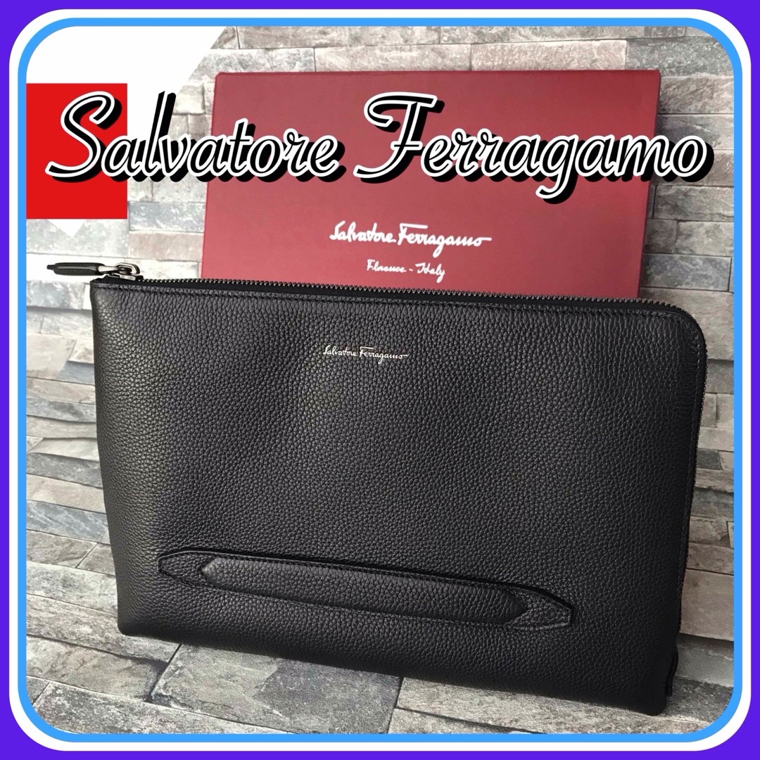 1年保証』 Salvatore Ferragamoクラッチバッグ サルヴァトーレ