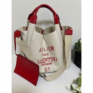 ヴァレンティノ(VALENTINO)の【美品】ヴァレンティノ　アトリエバッグ01 ラージ　トートバッグ　ハンドバッグ(トートバッグ)