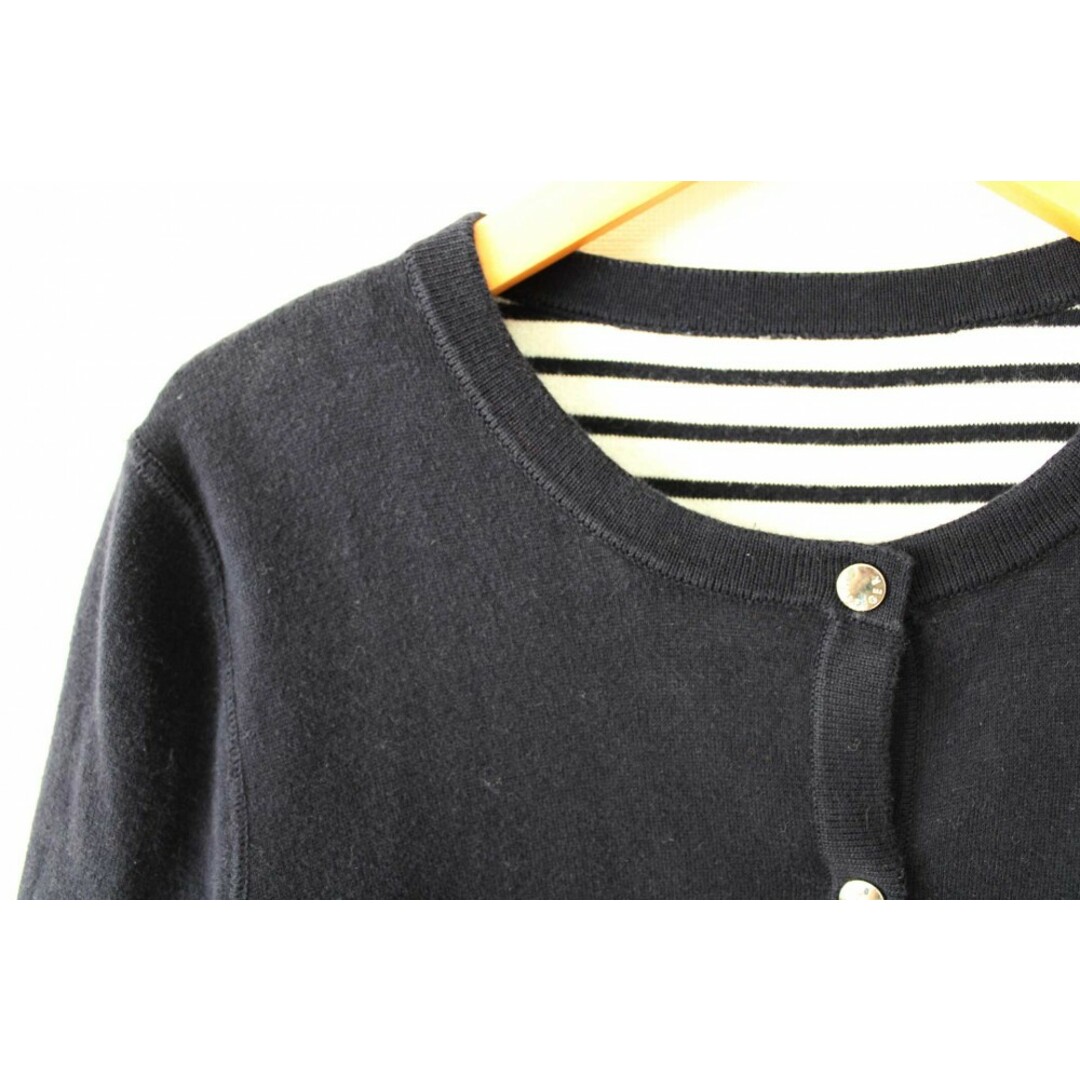 TOMMY HILFIGER(トミーヒルフィガー)の●TOMMY HILFIGER/トミーヒルフィガー●リバーシブルカーディガン/ニット/長袖 ネイビー×ホワイト/紺×白 レディース 【中古】秋冬 511122 レディースのトップス(カーディガン)の商品写真