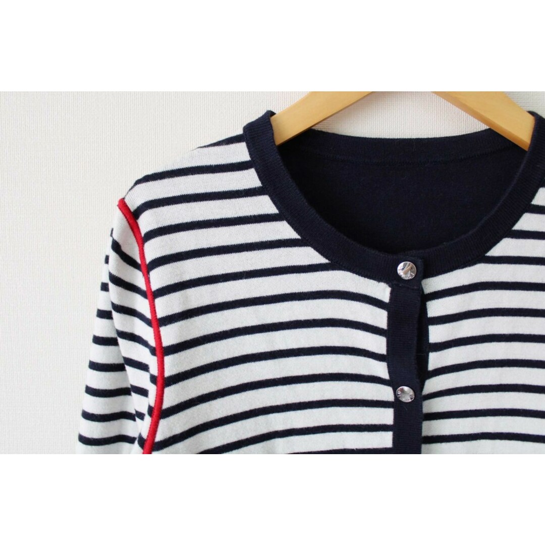 TOMMY HILFIGER(トミーヒルフィガー)の●TOMMY HILFIGER/トミーヒルフィガー●リバーシブルカーディガン/ニット/長袖 ネイビー×ホワイト/紺×白 レディース 【中古】秋冬 511122 レディースのトップス(カーディガン)の商品写真