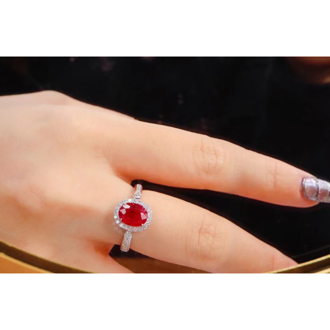 天然 ルビー ダイヤモンド リング 1.55ct k18 ¥ レディースのアクセサリー(リング(指輪))の商品写真