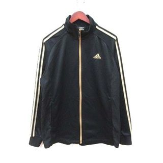 アディダス(adidas)のアディダス スポーツウェア ジャージジャケット ジップアップ ライン O 黒(その他)