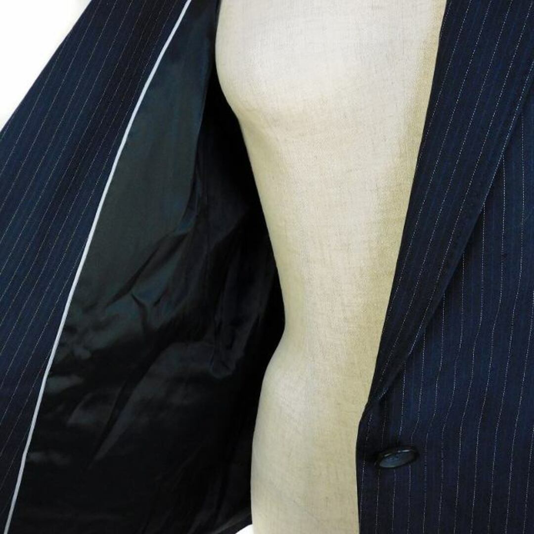 INDIVI(インディヴィ)のインディヴィ テーラードジャケット シングル 長袖 絹混 ストライプ 42 紺 レディースのジャケット/アウター(その他)の商品写真