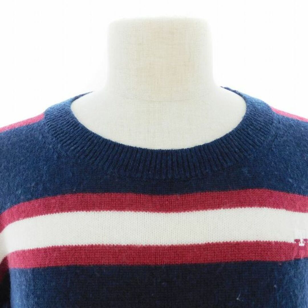 TOMMY HILFIGER(トミーヒルフィガー)のトミーヒルフィガー ニット セーター 長袖 ボーダー 刺繍 M 紺 赤 トップス メンズのトップス(ニット/セーター)の商品写真