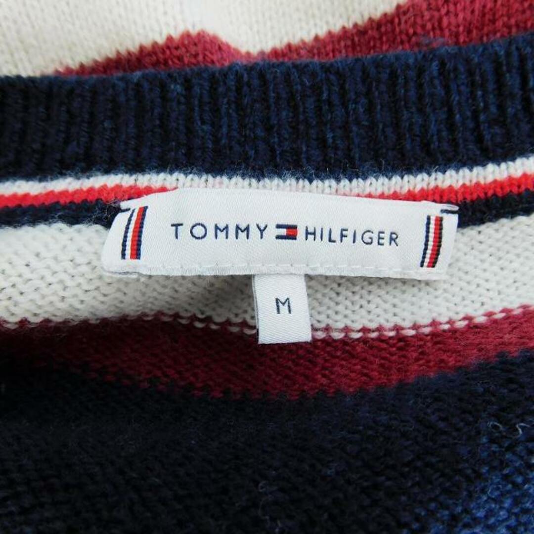 TOMMY HILFIGER(トミーヒルフィガー)のトミーヒルフィガー ニット セーター 長袖 ボーダー 刺繍 M 紺 赤 トップス メンズのトップス(ニット/セーター)の商品写真