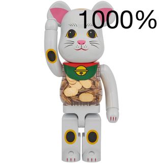 ベアブリック(BE@RBRICK)のBE@RBRICK 招き猫 小判 白メッキ 1000％(フィギュア)