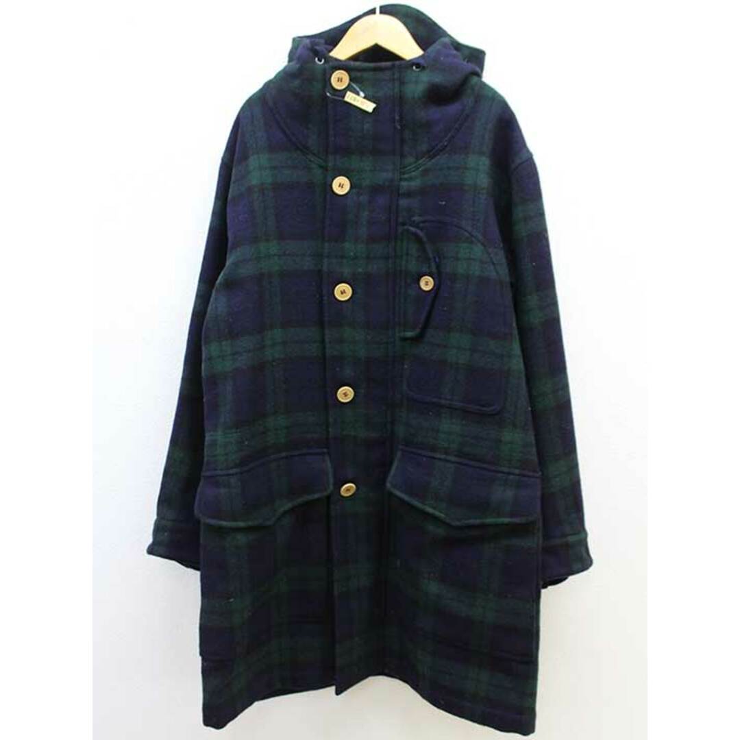 【冬物 新入荷】♪DRESSTERIOR/ドレステリア♪ウールチェックコート/アウター/長袖 紺×緑 メンズ L冬 201132その他