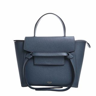 セリーヌ(celine)の【中古】Celine セリーヌ レザー ベルトバッグ ナノ 2WAY ハンドバッグ - ブルー by(その他)