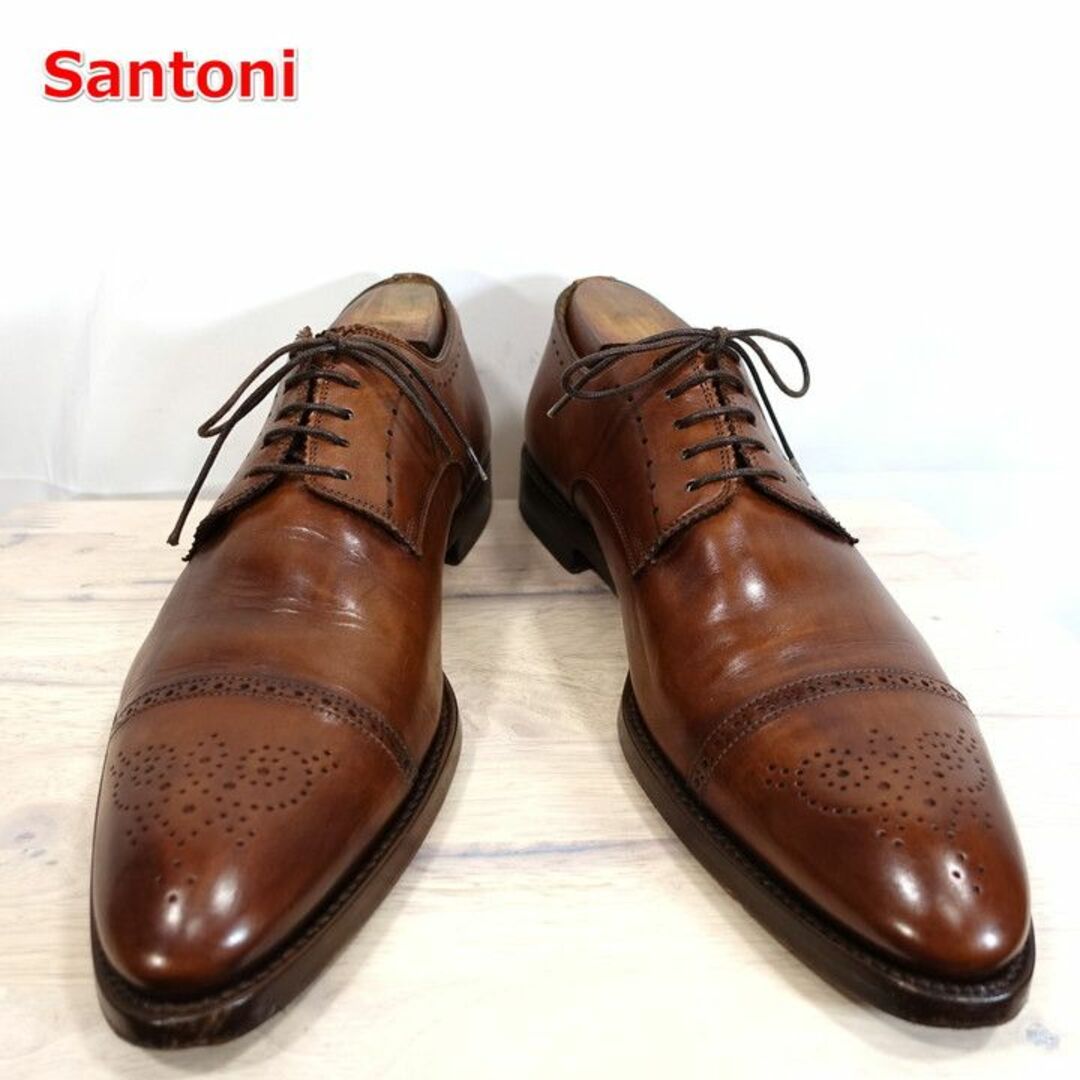 【定番】サントーニ　ストレートチップメダリオンダービー　Santoni275280相当ウィズ