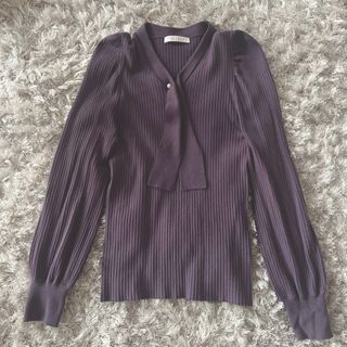 プロポーションボディドレッシング(PROPORTION BODY DRESSING)のプロポーションボディドレッシング💜4980円にお値下げ❣️パール付ボウタイニット(ニット/セーター)