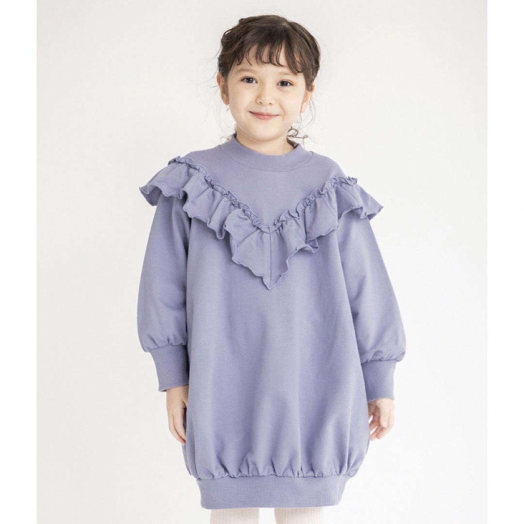 Branshes(ブランシェス)のbranshes フリル長袖ワンピース90 キッズ/ベビー/マタニティのキッズ服女の子用(90cm~)(ワンピース)の商品写真