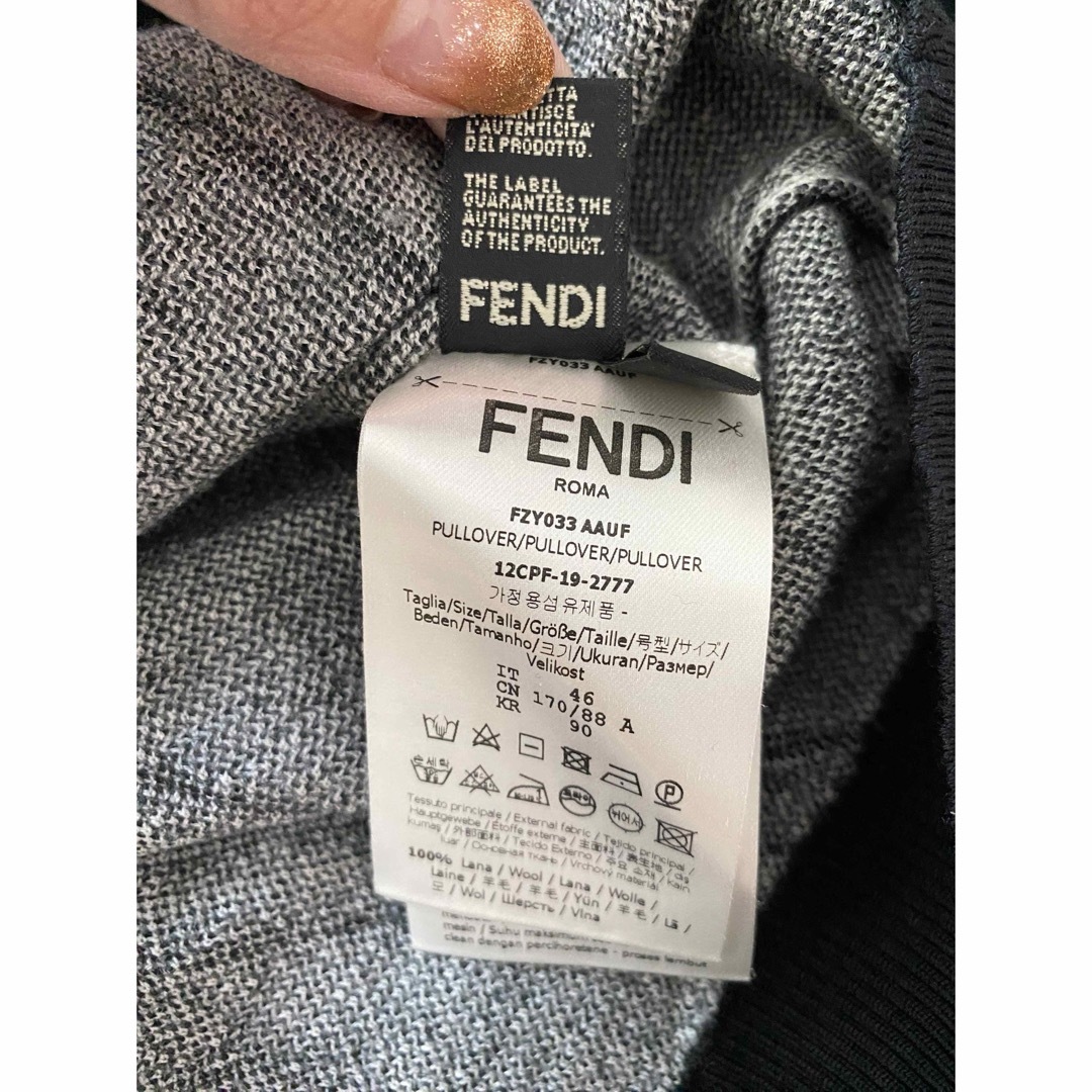 FENDI(フェンディ)のFENDI フェンディ 高級 羊毛 薄手 ニット セーター 46 M メンズのトップス(ニット/セーター)の商品写真