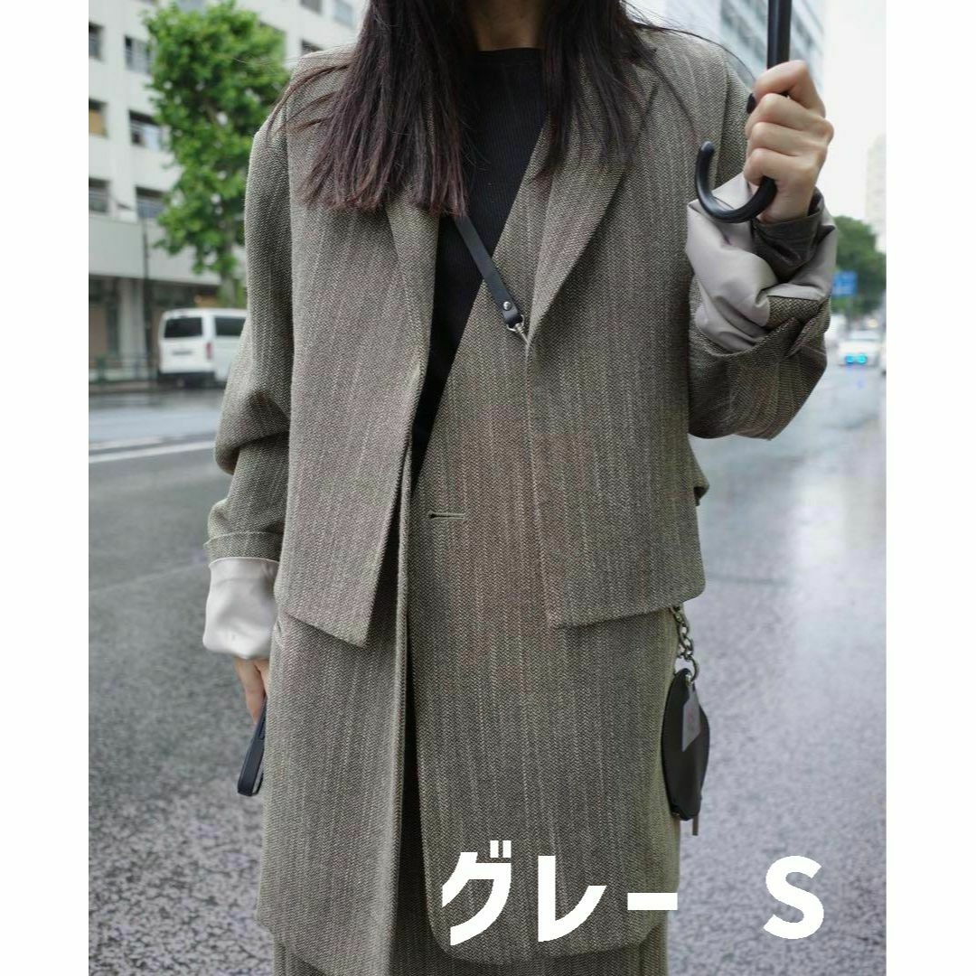 CONVERTIBLE HERRINGBONE JACKET グレー S | フリマアプリ ラクマ