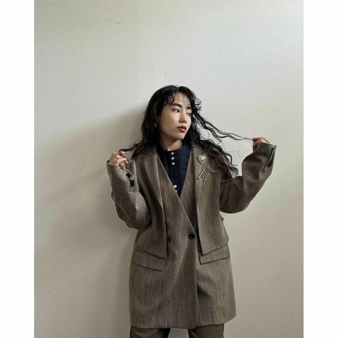 CONVERTIBLE HERRINGBONE JACKET グレー S