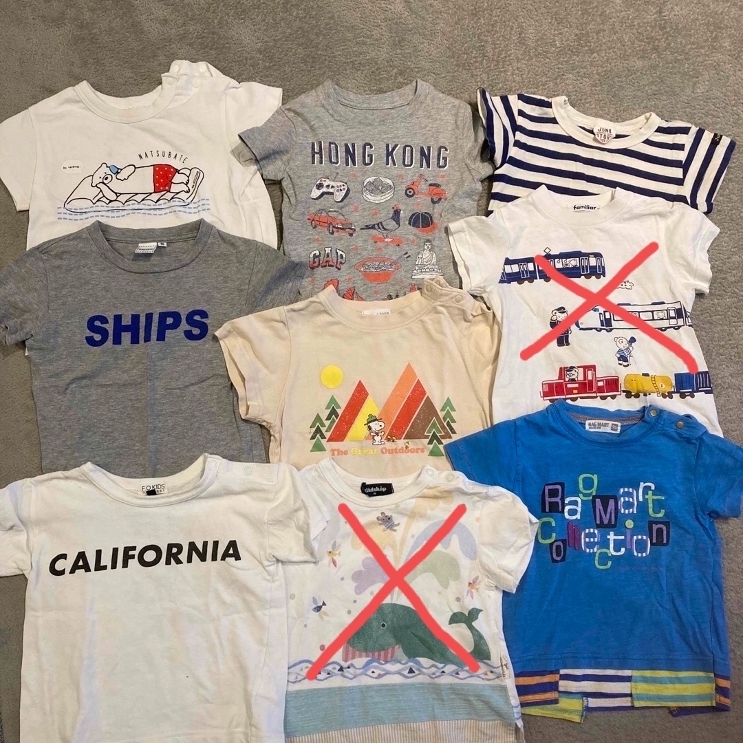 SHIPS(シップス)の90 ベビーtシャツまとめうり9枚 キッズ/ベビー/マタニティのキッズ服男の子用(90cm~)(Tシャツ/カットソー)の商品写真