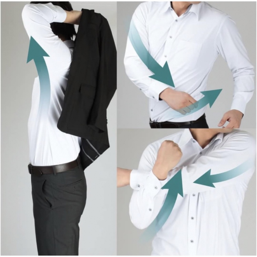 ［アトリエサンロクゴ] ニットワイシャツ長袖2枚セット メンズワイシャツ メンズのトップス(シャツ)の商品写真