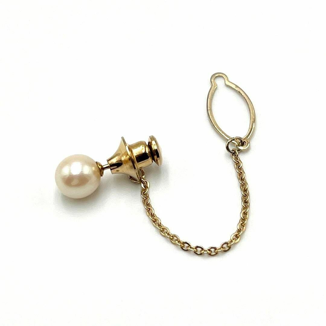 MIKIMOTO(ミキモト)の【直径約8mm】ミキモト　ブローチ　ピンバッジ　パール　真珠　ゴールド　K18 レディースのアクセサリー(ブローチ/コサージュ)の商品写真