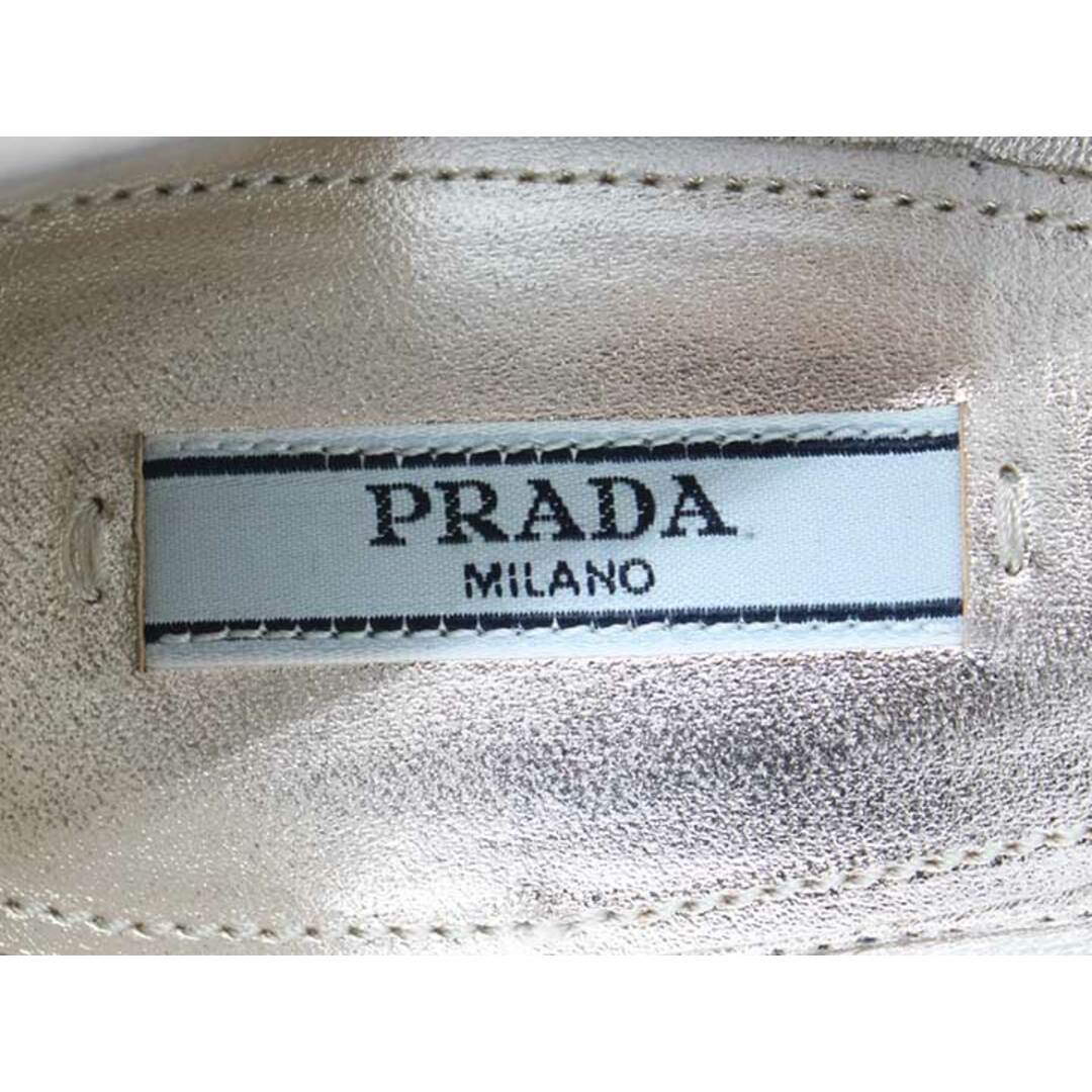 PRADA(プラダ)の【新規値下げ】◇PRADA/プラダ◇ベルクロレースアップポインテッドトゥフラットシューズ/異素材切替/靴 グレー×ブラック/灰色×黒 レディース 37(23.5～24cm位)【中古】春夏秋冬 509022 レディースの靴/シューズ(その他)の商品写真