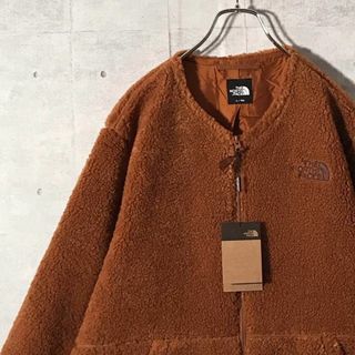 ザノースフェイス(THE NORTH FACE)の【新品】ノースフェイス ボアフリースカーディガン 刺繍ロゴ ブラウン L(ブルゾン)