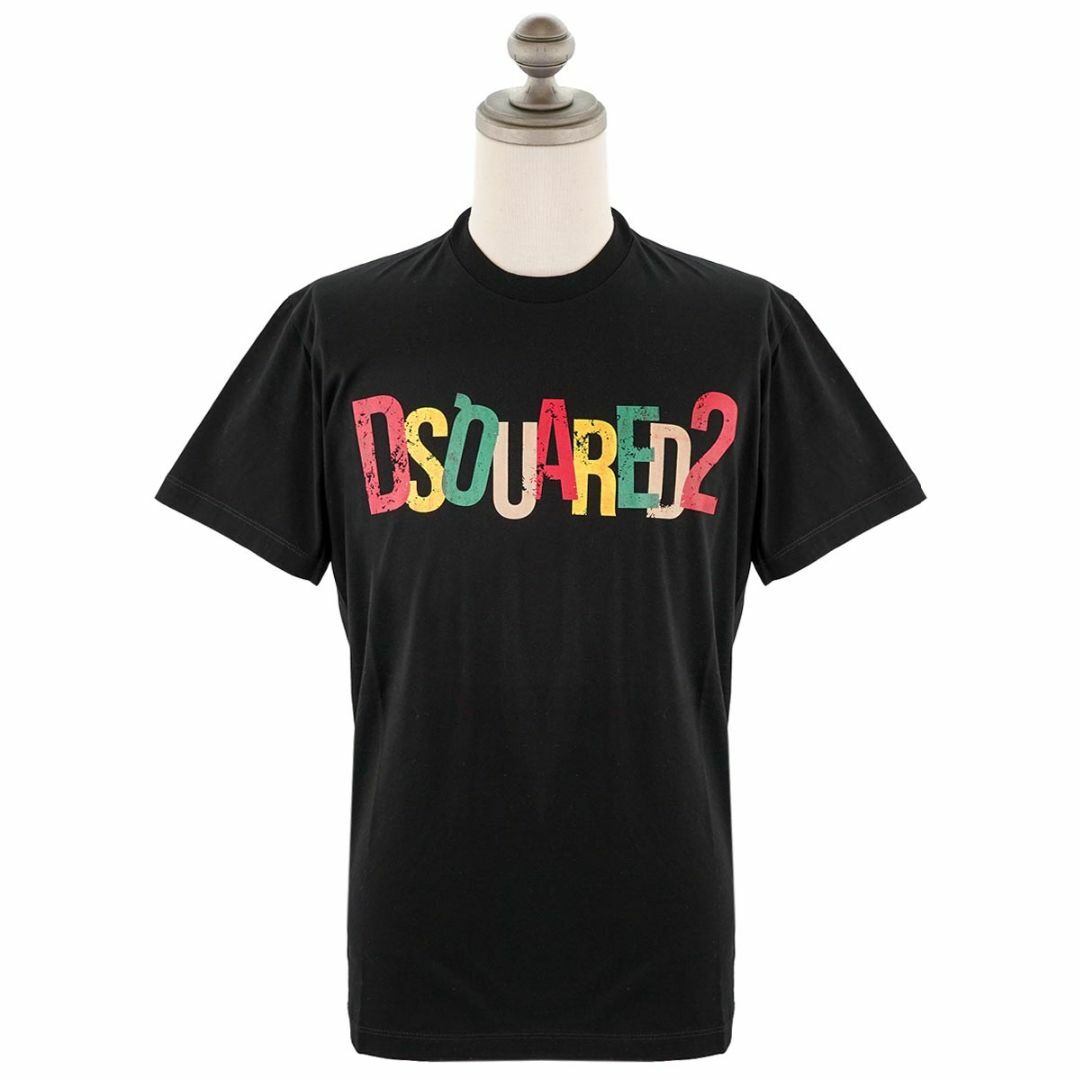 Tシャツ/カットソー(半袖/袖なし)DSQUARED2 ディースクエアード 半袖Tシャツ S71GD1249 S23009 メンズ 900 ブラック XLサイズ