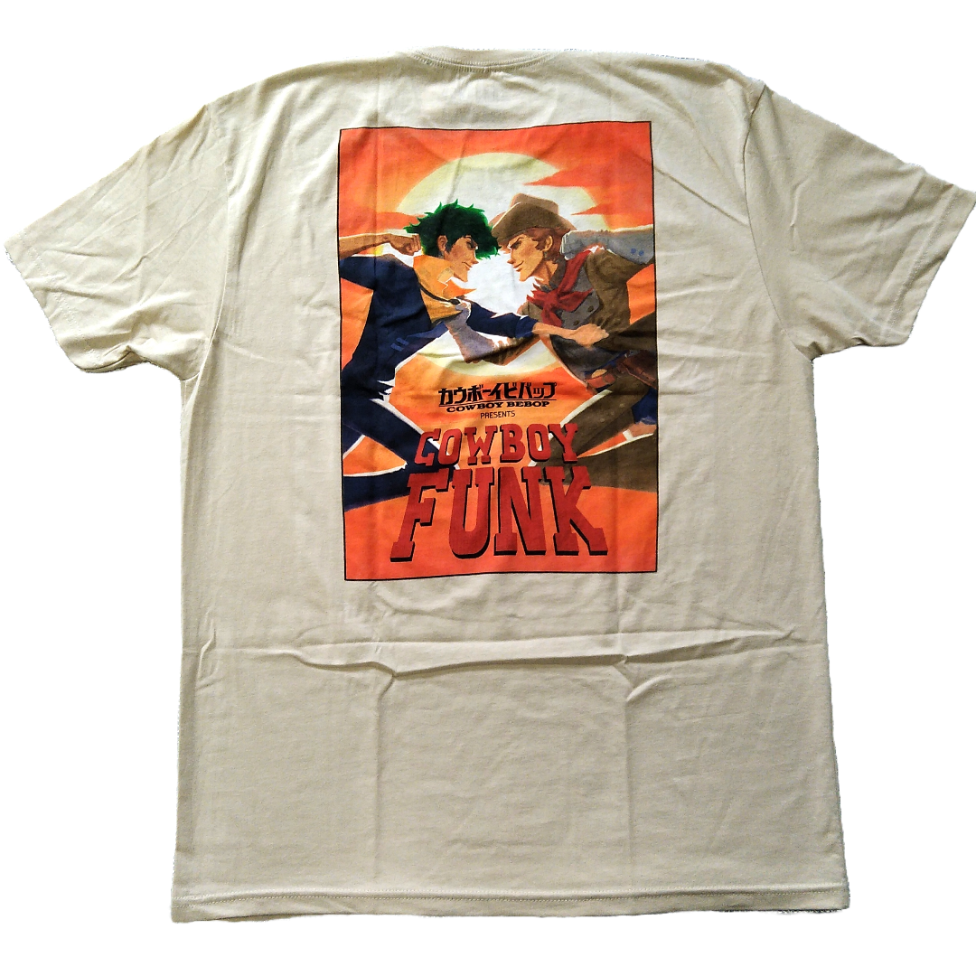 Tシャツ/カットソー(半袖/袖なし)カウボーイビバップ　Tシャツ　XL　ベージュ　アニメT　カウボーイ・ファンク *