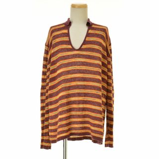 【MISSONI】KRMRHM0140 ボーダープルオーバー長袖ポロシャツ