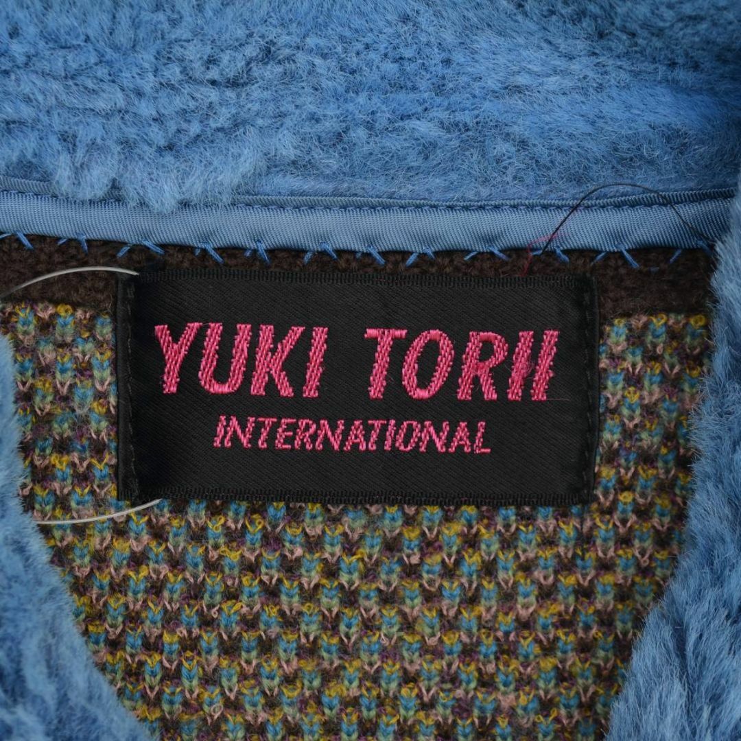 YUKI TORII INTERNATIONAL(ユキトリイインターナショナル)の【YUKITORII】フェイクファー付ジャガードロングニットコート レディースのジャケット/アウター(毛皮/ファーコート)の商品写真