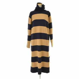 マックスマーラ(Max Mara)の【MaxMara】白タグ タートルネックボーダーニットドレスロング(ロングワンピース/マキシワンピース)