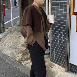 ビューティアンドユースユナイテッドアローズ(BEAUTY&YOUTH UNITED ARROWS)のNa.e. ナエ　カシミヤ混ウールケープ　ブラウン(ポンチョ)