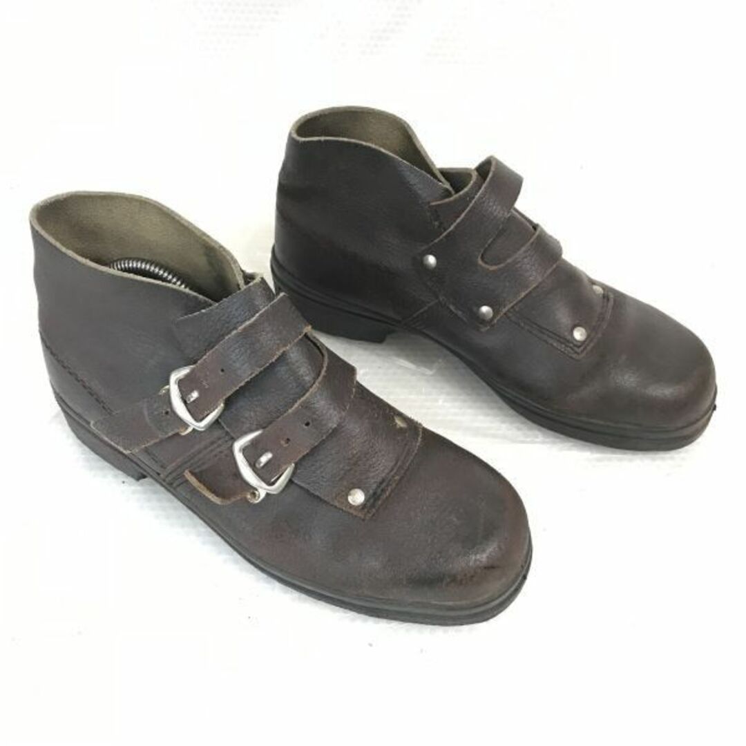 フランス製★BACOU★スチールトゥブーツ/ダブルモンク【40/24.5-25.0/茶/BROWN】ショート/オフィサー/ワーク/ミリタリー/安全靴◇bWB77-6 #BUZZBERG