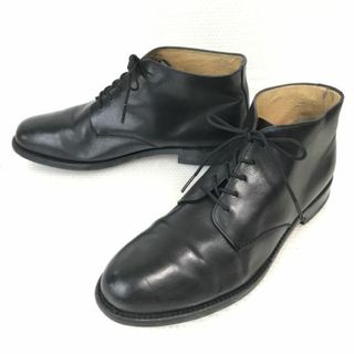 Vintage★オランダ/ヴァンライアー/VAN LIER★本革/グッドイヤー製法/チャッカブーツ【9.5/28.0/黒/BLACK】ビジネス/dress shoes◆bWB97-5　#BUZZBERG(ブーツ)