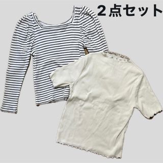 ジーユー(GU)のO GU & URBANITY 半袖 長袖 ボーダー 無地 トップス(Tシャツ(長袖/七分))