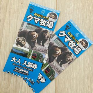 ★ 登別　クマ牧場　半券 くま牧場　北海道　のぼりべつ　くま　使用済み ★(その他)