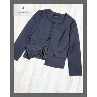 ユナイテッドアローズグリーンレーベルリラクシング(UNITED ARROWS green label relaxing)の3【美品】グリーンレーベルリラクシング ノーカラージャケット 濃紺(ノーカラージャケット)