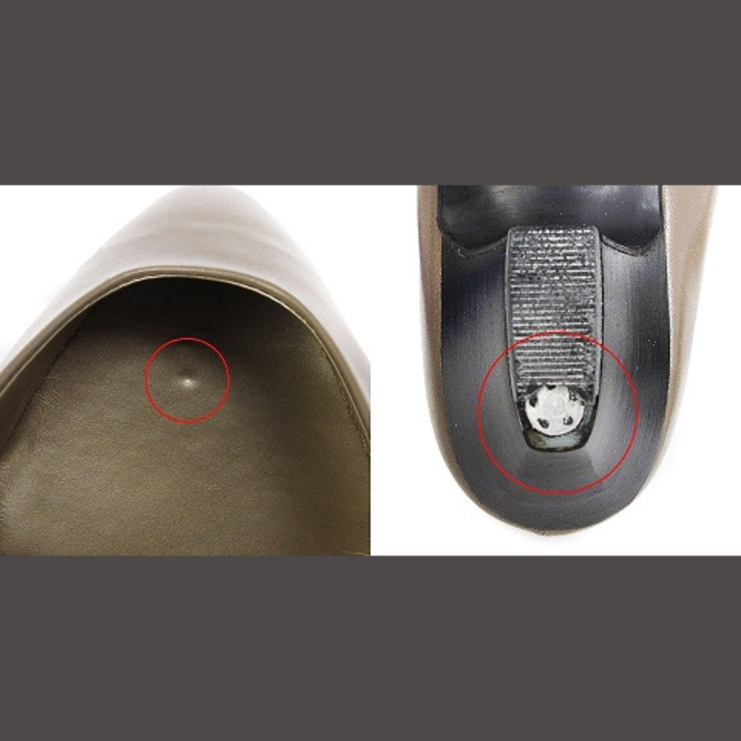 イヴサンローラン パンプス ポインテッドトゥ レザー ベージュ 35.5 レディースの靴/シューズ(ハイヒール/パンプス)の商品写真