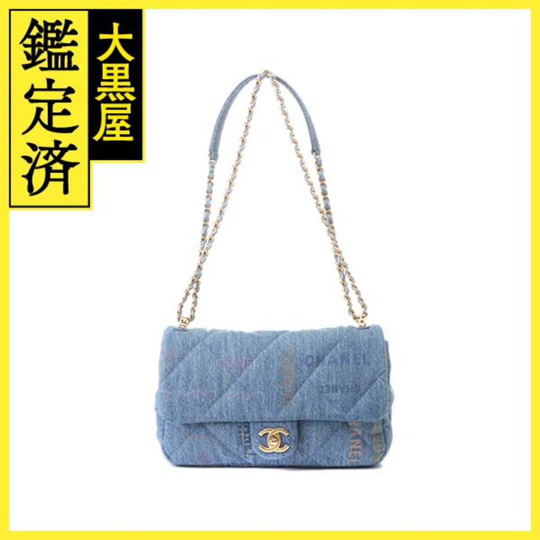 CHANEL(シャネル)のCHANEL　シャネル　マトラッセＷチェーンショルダー　プリントデニム【430】 レディースのバッグ(ショルダーバッグ)の商品写真