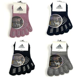 アディダス(adidas)のレディース【アディダス×福助】五本指ソックス滑り止め付き  4足セット(ソックス)