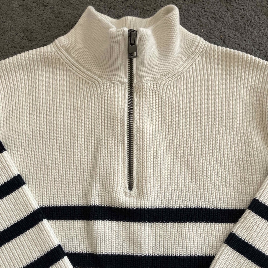 ZARA(ザラ)のZARA  ボーダーニットカットソー キッズ/ベビー/マタニティのキッズ服男の子用(90cm~)(ニット)の商品写真