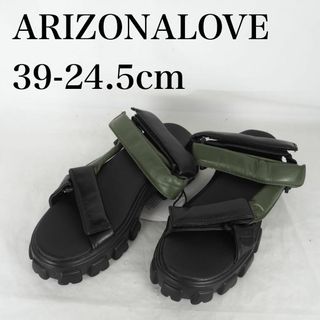 ARIZONALOVE*サンダル*未使用*24.5cm*黒・カーキ*M3616(サンダル)