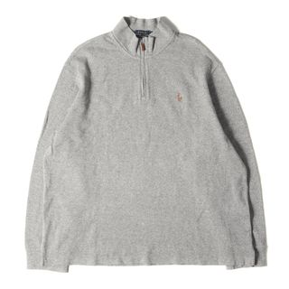 ポロラルフローレン(POLO RALPH LAUREN)の美品 POLO Ralph Lauren ポロ ラルフローレン スウェット サイズ:XL ハーフジップ ライトウェイト スウェットシャツ ESTATE RIB ヘザーグレー トップス トレーナー【メンズ】(スウェット)