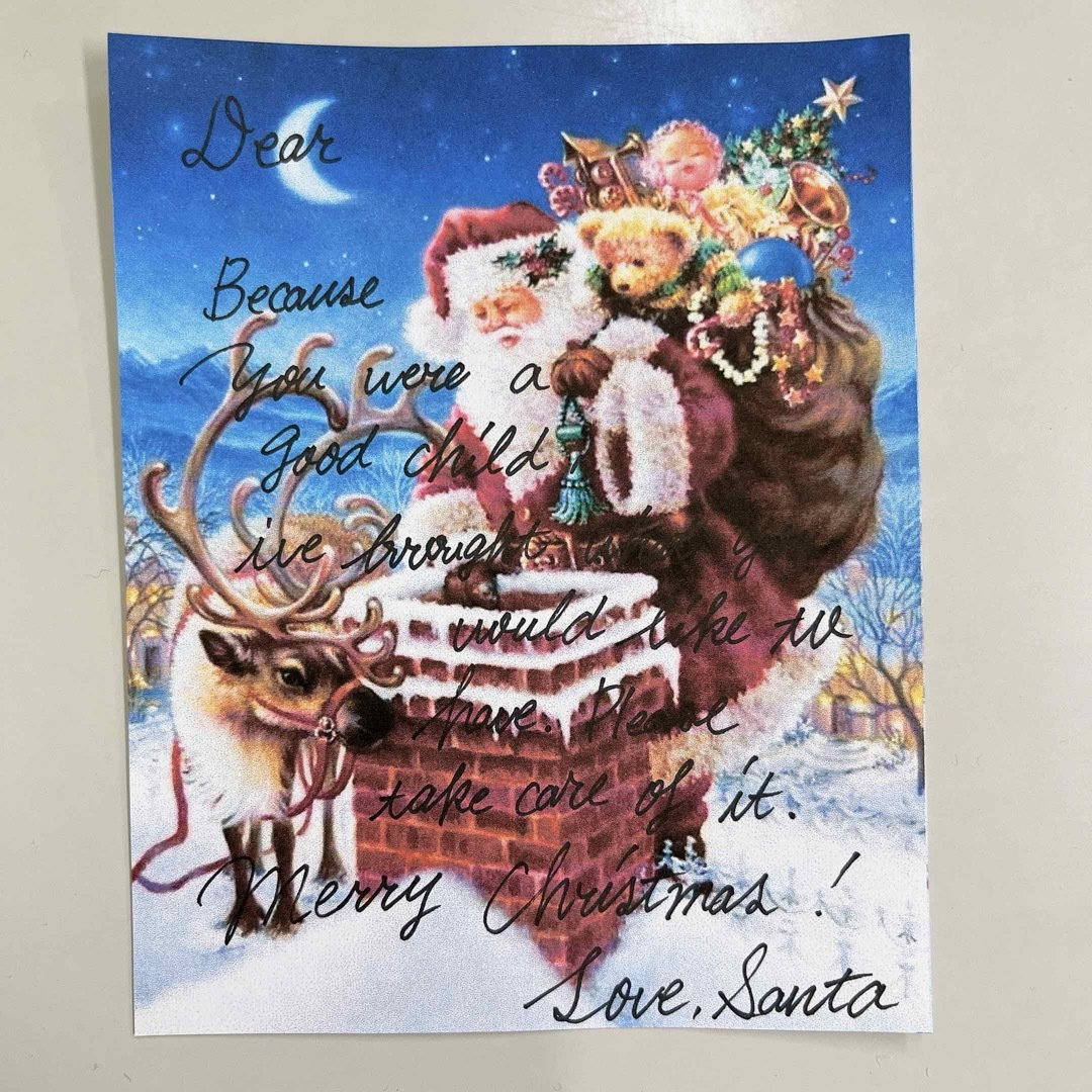 サンタさんからの手紙　1〜3枚目画像あり ハンドメイドの文具/ステーショナリー(カード/レター/ラッピング)の商品写真