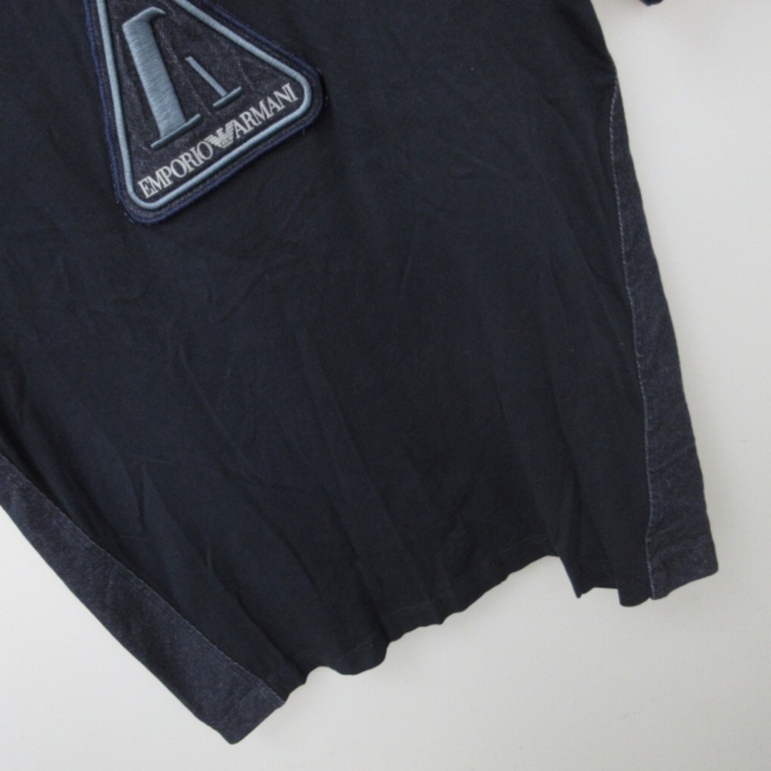 Emporio Armani(エンポリオアルマーニ)のエンポリオアルマーニ Tシャツ カットソー デニム切替 半袖 紺 S AL12 メンズのトップス(Tシャツ/カットソー(半袖/袖なし))の商品写真