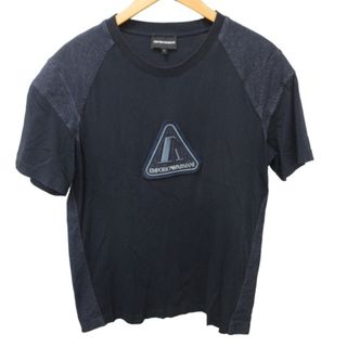 エンポリオアルマーニ(Emporio Armani)のエンポリオアルマーニ Tシャツ カットソー デニム切替 半袖 紺 S AL12(Tシャツ/カットソー(半袖/袖なし))